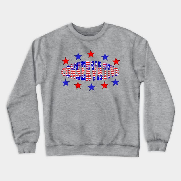 Red White Blue Patriotic Conservative Crewneck Sweatshirt by Roly Poly Roundabout